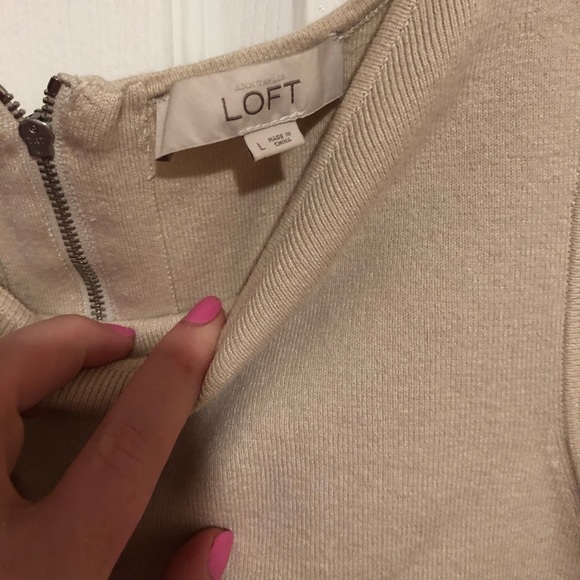 Loft Cream Peplum Tank Size L - Picture 2 of 4